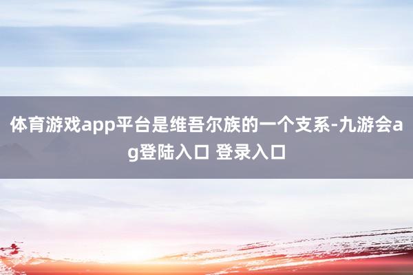 体育游戏app平台是维吾尔族的一个支系-九游会ag登陆入口 登录入口