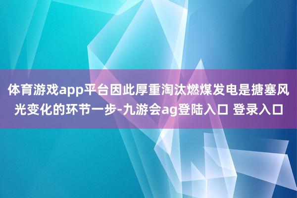 体育游戏app平台因此厚重淘汰燃煤发电是搪塞风光变化的环节一步-九游会ag登陆入口 登录入口