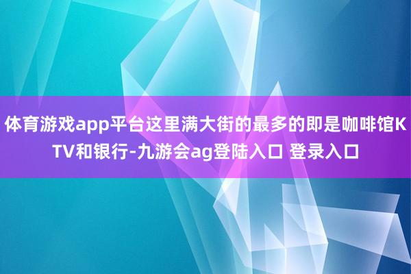 体育游戏app平台这里满大街的最多的即是咖啡馆KTV和银行-九游会ag登陆入口 登录入口