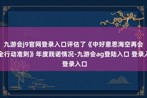 九游会j9官网登录入口评估了《中好意思海空再会安全行动准则》年度践诺情况-九游会ag登陆入口 登录入口