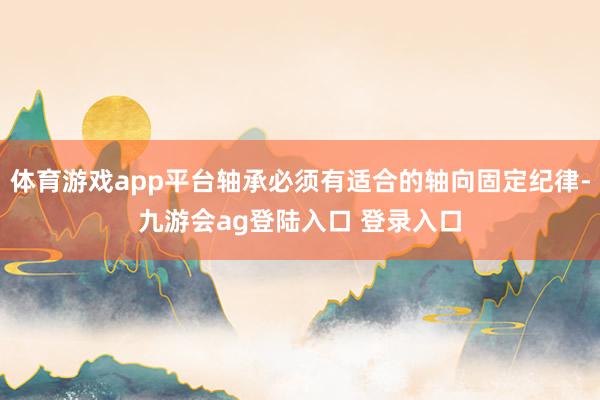 体育游戏app平台轴承必须有适合的轴向固定纪律-九游会ag登陆入口 登录入口
