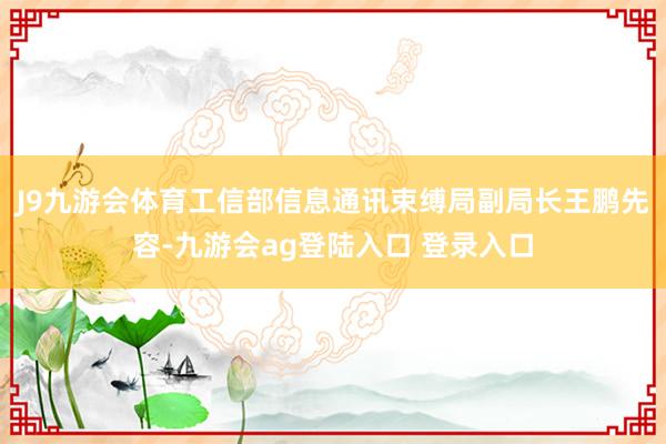 J9九游会体育工信部信息通讯束缚局副局长王鹏先容-九游会ag登陆入口 登录入口