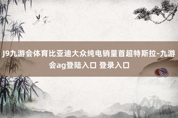 J9九游会体育比亚迪大众纯电销量首超特斯拉-九游会ag登陆入口 登录入口