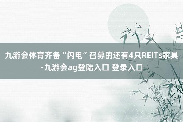 九游会体育齐备“闪电”召募的还有4只REITs家具-九游会ag登陆入口 登录入口