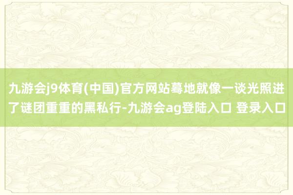 九游会j9体育(中国)官方网站蓦地就像一谈光照进了谜团重重的黑私行-九游会ag登陆入口 登录入口