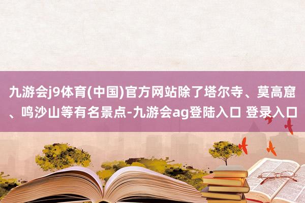 九游会j9体育(中国)官方网站除了塔尔寺、莫高窟、鸣沙山等有名景点-九游会ag登陆入口 登录入口