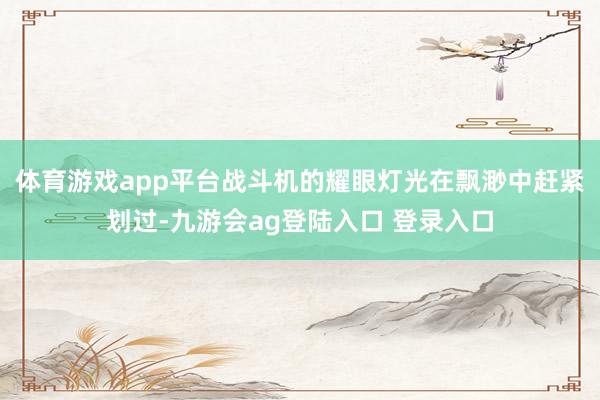 体育游戏app平台战斗机的耀眼灯光在飘渺中赶紧划过-九游会ag登陆入口 登录入口