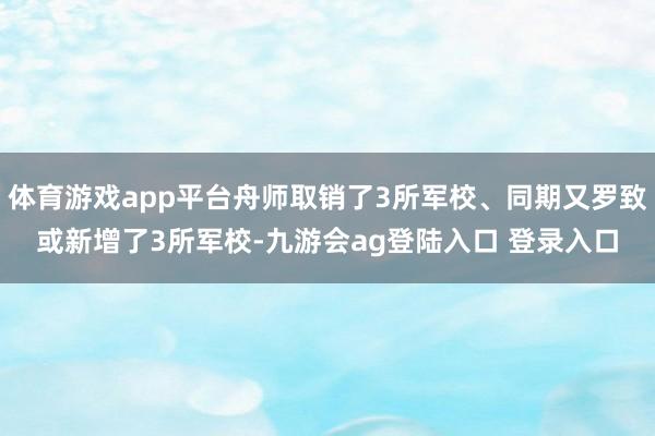 体育游戏app平台舟师取销了3所军校、同期又罗致或新增了3所军校-九游会ag登陆入口 登录入口