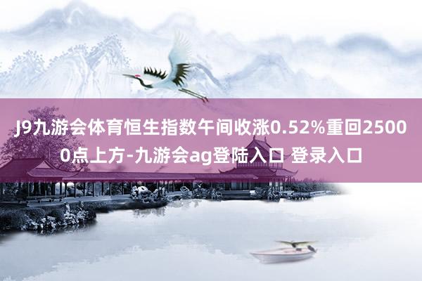 J9九游会体育恒生指数午间收涨0.52%重回25000点上方-九游会ag登陆入口 登录入口