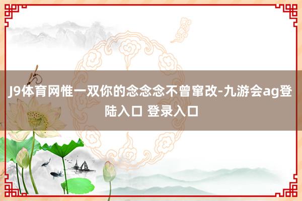 J9体育网惟一双你的念念念不曾窜改-九游会ag登陆入口 登录入口