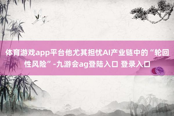 体育游戏app平台他尤其担忧AI产业链中的“轮回性风险”-九游会ag登陆入口 登录入口